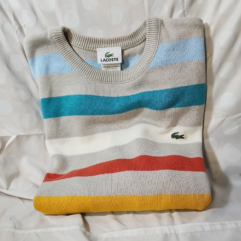 Lacoste Men's Multicolor Striped Sweater Size XL